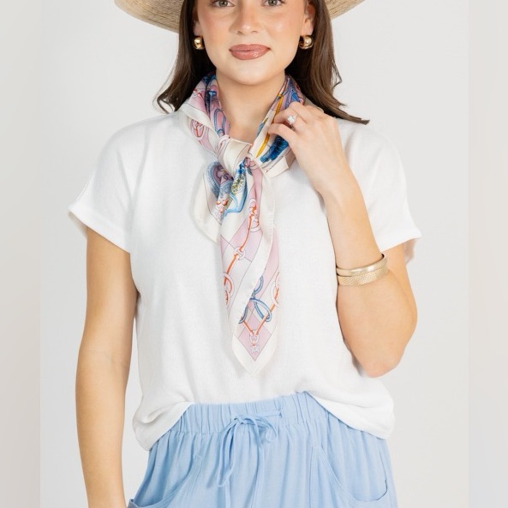 Round Neck Knit Top, Off White